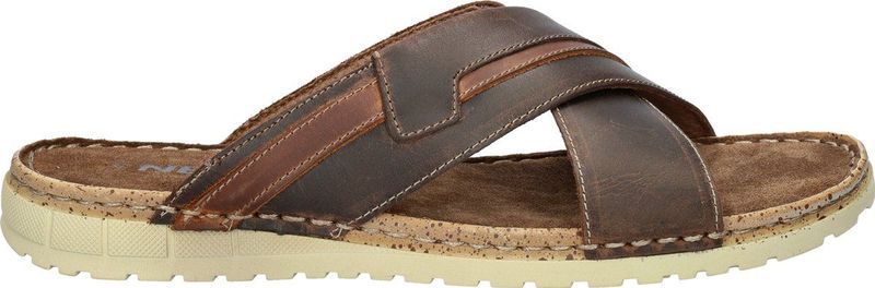 Nelson Forrest - Heren Slipper - Gevoerd Leer - Rustieke Look - Flexibele Rubberloopzool