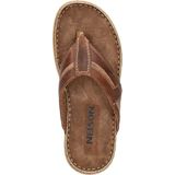 Nelson - Heren Teenslipper - Zwart - Gewaxt Leer