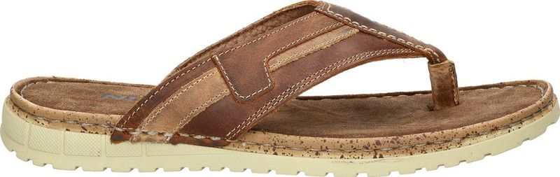 Nelson - Heren Teenslipper - Zwart - Gewaxt Leer