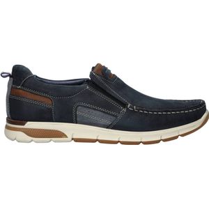 Nelson nubuck instappers donkerblauw