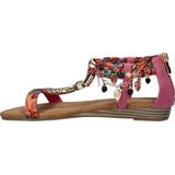 Dolcis - Sandalen - Zomer - Textiel met Satin-Look en Imitatieleer