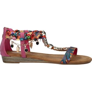 Dolcis - Sandalen - Zomer - Textiel met Satin-Look en Imitatieleer