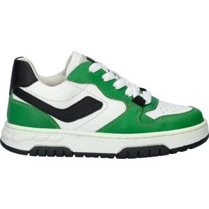 Nelson Kids leren sneakers groen/wit