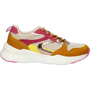 Dolcis - Dames Sneakers - Suède - Chunkyzool - Gewatteerde Hielkap - Glitterdraad