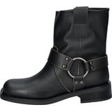 Nelson - Dames Biker Boot - Zwart - Leer - Rubberen Zool - Western-Style