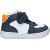 Nelson Kids Leren Sneakers Blauw/Wit/Oranje