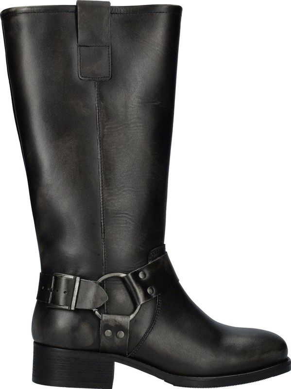 Nelson Leren Bikerboots Zwart