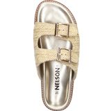 Nelson - Dames Slipper - Raffia - Suède - Rubberen Loopzool