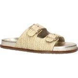 Nelson - Dames Slipper - Raffia - Suède - Rubberen Loopzool