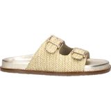 Nelson - Dames Slipper - Raffia - Suède - Rubberen Loopzool