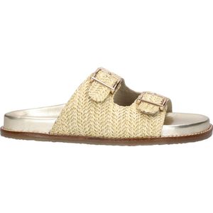 Nelson - Dames Slipper - Raffia - Suède - Rubberen Loopzool