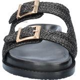 Nelson - Dames Slipper - Raffia - Suède - Rubberen Loopzool