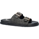 Nelson - Dames Slipper - Raffia - Suède - Rubberen Loopzool