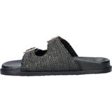 Nelson - Dames Slipper - Raffia - Suède - Rubberen Loopzool