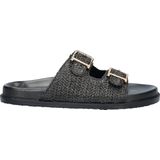 Nelson - Dames Slipper - Raffia - Suède - Rubberen Loopzool