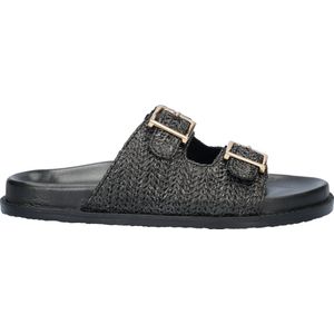 Nelson - Dames Slipper - Raffia - Suède - Rubberen Loopzool