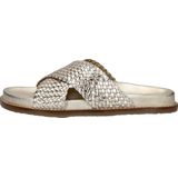 Nelson - Dames Slipper - Metallic - Gevlochten Leer - Gouden Coating