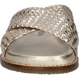 Nelson - Dames Slipper - Metallic - Gevlochten Leer - Gouden Coating