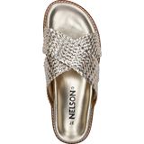 Nelson - Dames Slipper - Metallic - Gevlochten Leer - Gouden Coating