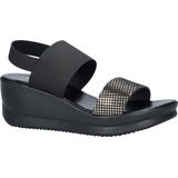 Nelson - Dames Sandaal - Zwart - Imitatieleer - Elastische Band