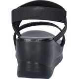 Nelson - Dames Sandaal - Zwart - Imitatieleer - Elastische Band