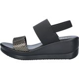 Nelson - Dames Sandaal - Zwart - Imitatieleer - Elastische Band