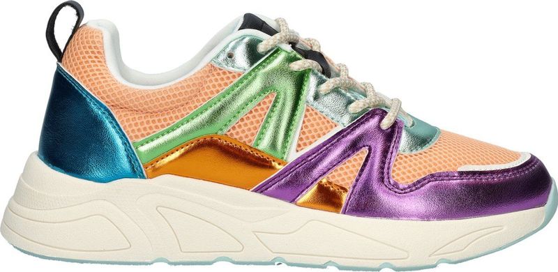 Nelson - Lage Sneakers - Dames - Vrolijke Kleurcombinaties - Chunky Rubberen Loopzool