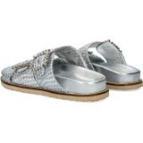 Nelson - Dames Slipper - Zilver - Leer - Verstelbare Banden