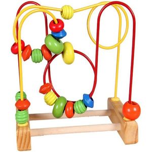 Kinderen Plezier Peuter Baby Kleurrijke Houten Mini Rond Kralen Wire Maze Educatief Speelgoed Ontwikkelen Interactieve Kinderen Speelgoed