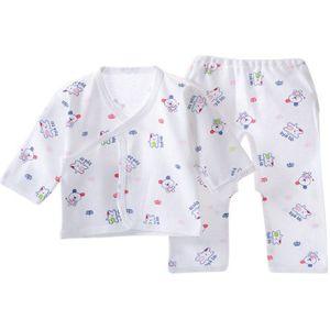 0-3M Maanden Lente Herfst Pasgeboren Baby Baby Suits Jongens Meisjes Kleding Sets Tops Broek Slabbetjes Unisex Kant up Kleding Set