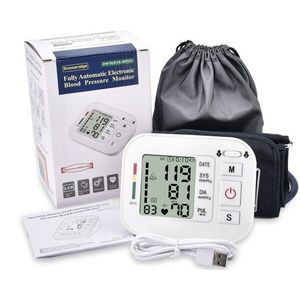 Digitale Bovenarm Bloeddrukmeter Monitor Usb Opladen Automatische Hartritme Tonometer Bloeddrukmeters 99 Keer