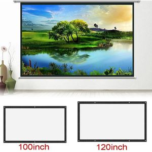 Draagbare 60/72/84/100/120 Inch 3D Hd Wandmontage Projectiescherm Canvas 16:9 Led Projector Screen voor Home Theater