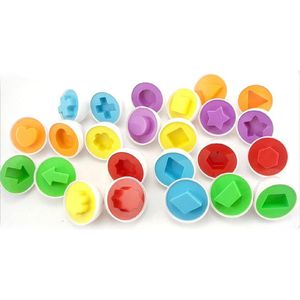 6 Stks/set Baby Intelligente Eieren Speelgoed Pretend Puzzel Smart Eieren Match Puzzels Voor Leren Kleur Vorm Onderwijs Speelgoed 0-24 Maanden