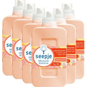 6x Seepje Wasverzachter Sandelhout en Perzik 30 Wasbeurten 750 ml