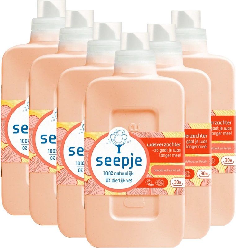 Seepje - Wasverzachter - Sandelhout en Perzik - 750 ml - 30 Wasbeurten