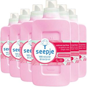 Seepje Wasverzachter - Pioenroos en Cederhout – Natuurlijke Ingredienten - 6 x 30 wasbeurten - 6 x 750ML