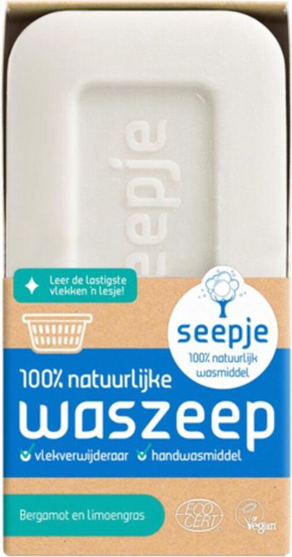 Seepje - Vast Wasmiddel - Waszeep/Vlekverwijderaar - Bergamot en Limoengras