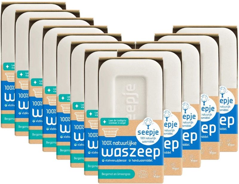 Seepje - Waszeep Blok - 120 Gram - Natuurlijke Ingrediënten - Plasticvrij Verpakt