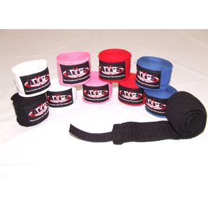 Ali's Fightgear - 1 paar - Wit - 460 cm lang -Bandage boksen - Kickboks bandage - Bandage kickboksen - Bandage - Boxing wraps - Boxing bandage