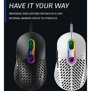 MOUNTAIN - Makalu 67 - Bedrade Muis - RGB - Lichtgewicht - PTFE