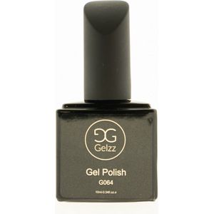 Gelzz Gellak - Gel Nagellak - kleur Black Onyx G064 - Zwart en wit - Dekkende kleur - 10ml - Vegan