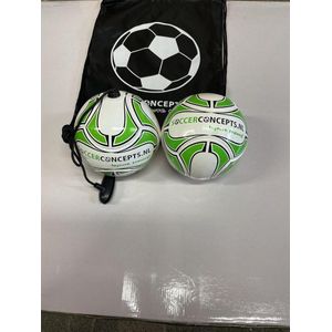 Mini Bal + Mini Soccer Bal aan koord - Voetbal - In draagtas - Maat 2