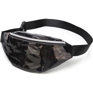 Heuptas - Fanny Pack - Buideltasje - Heuptasje dames - Festival tasje - Glanzend - 35 x 12 cm - zwart