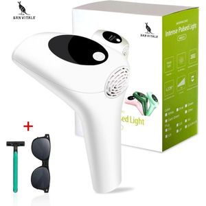 San Vitale® - IPL Ontharingsapparaat - Lichtontharing - Laser Ontharingsapparaat - Laser- & Lichtontharing - Permanente ontharing - 900.000 Flitsen - Wit