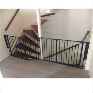 BabyDan Flex 2 x Deur Traphekje (90 - 205 cm) | Zwart | Schroefhekje | Overloop