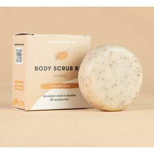 Body Scrub Bar Honing | Handgemaakt in Nederland | 80 wasbeurten | Plasticvrij | Dierproefvrij | Vegan | Plasticvrij | 100% biologisch afbreekbare verpakking