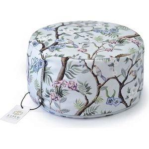 Rond Meditatiekussen - Blossom Birds - Katoen - ⌀30cm - 15cm