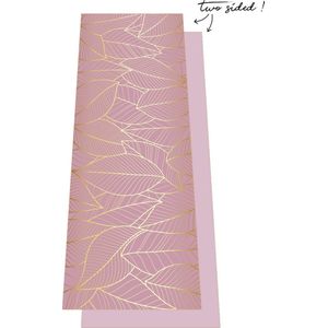 Tweezijdige Yoga Handdoek - Pink Leaves