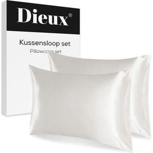 Dieux® - Luxe Satijnen Kussensloop - Wit - Set van 2 - Kussensloop Satijn