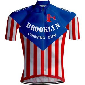 Retro Wielershirt Brooklyn Blauw Rood - REDTED